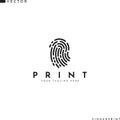 Human fingerprint logo. Vector illustration